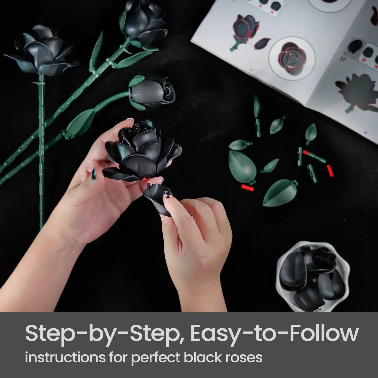 Bouquet of 12 Black Roses