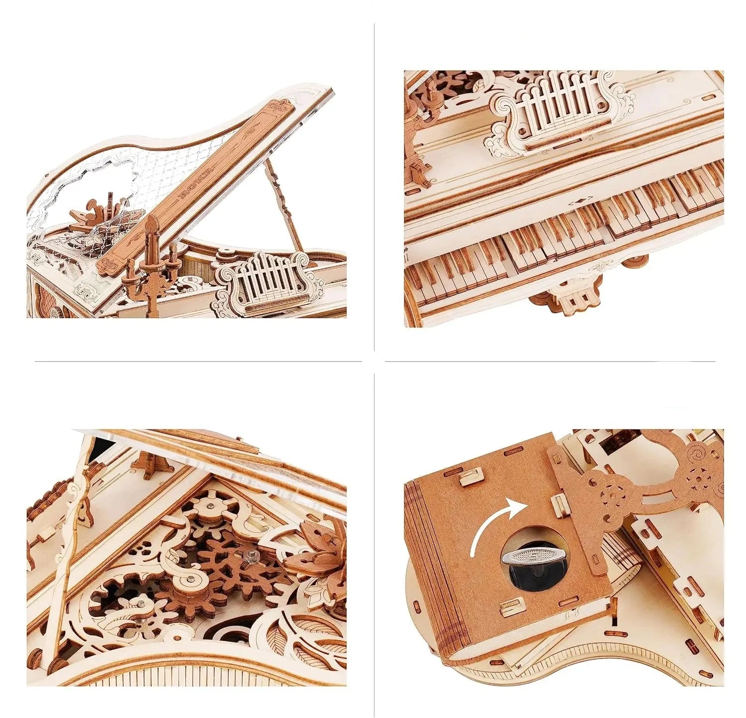 Vintage Mechanical Musical Piano 3D 