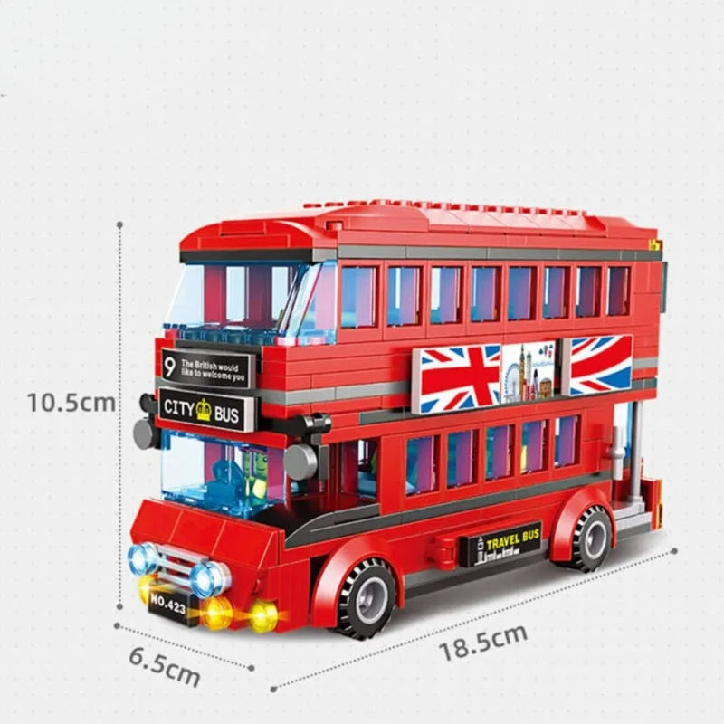 Classic London bus and station