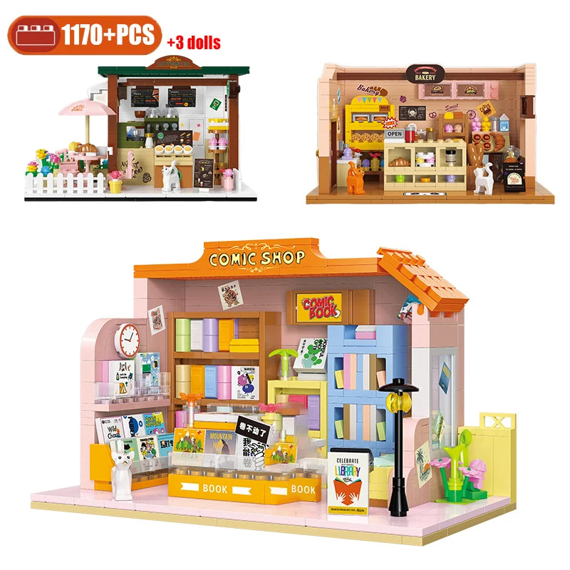 Pastry shop, Comics store and Cafe